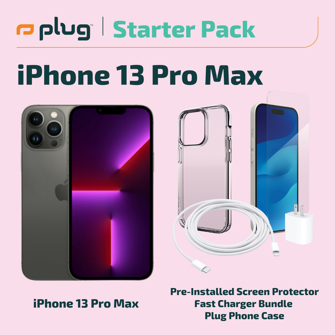 New iPhone 13 good PRO MAX phone case bundle