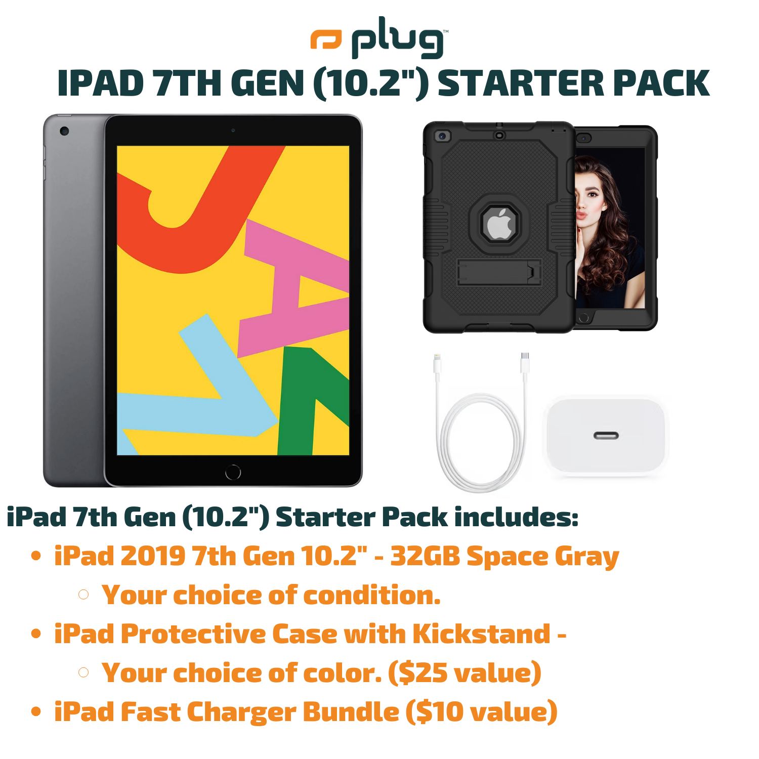 iPad 7th Gen (10.2") + Case Starter Pack