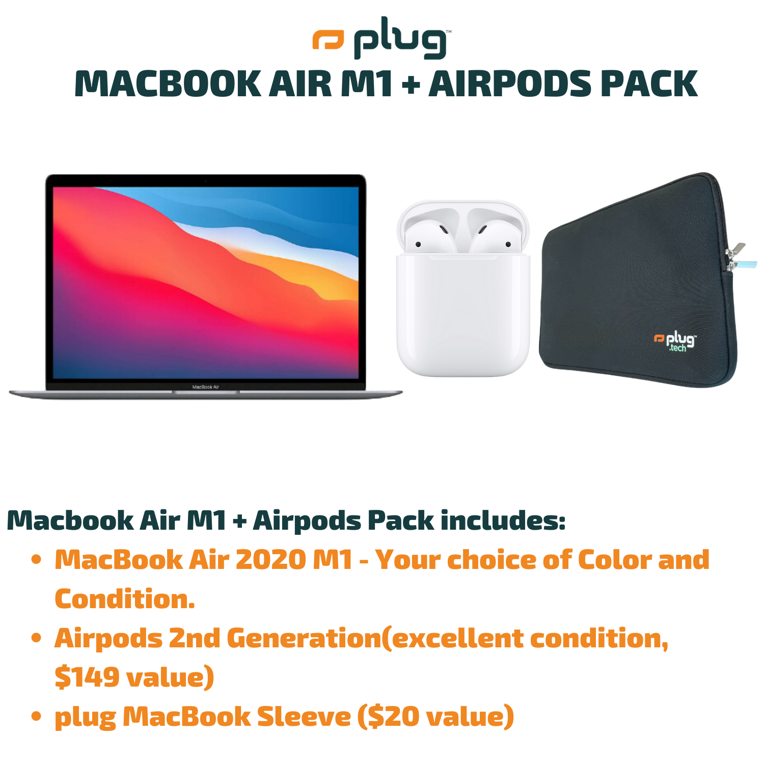 Macbook Air M1 + Airpods Pack