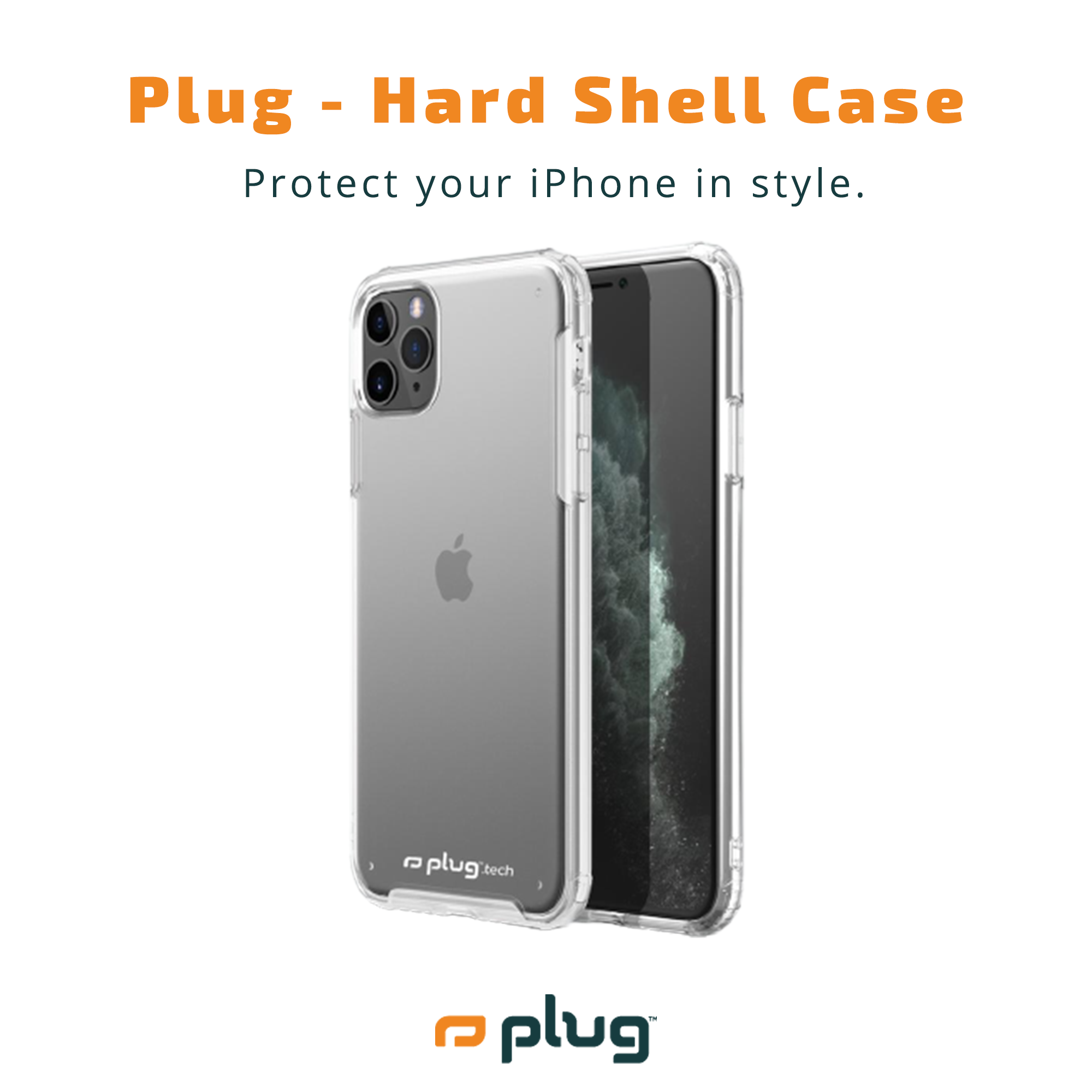 Plug - Hard Shell Clear Case for iPhone X, Xs, and 11 Pro